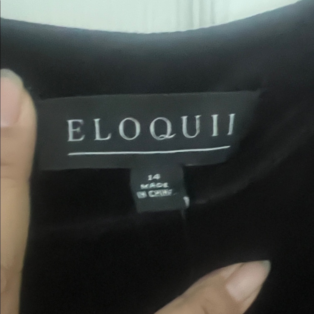 Eloquii Black Long Sleeve Dress with Pearl Accents - Picture 4 of 4